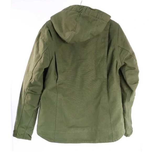 Carhartt Women's Washed Duck Sherpa Lined Jacket S 4-6 Green OJ4392-W NWT Read - Picture 3 of 6